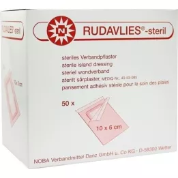 RUDAVLIES-steril bandasjeplaster 6x10 cm, 50 stk
