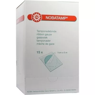 NOBATAMP-steril tamponadebandasje 1 cmx5 m, 15 stk NOBATAMP-steril tamponadebandasje 1 cmx5 m, 15 stk