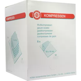 MULLKOMPRESSEN 10x10 cm steril 32-fold, 8X5 stk