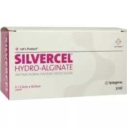 SILVERCEL Hydroalginat tamponade 2,5x30,5 cm, 5 stk