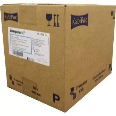 AMPUWA Plastflaske til injeksjons-/infusjonsoppløsning, 10X500 ml