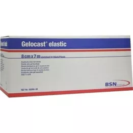 GELOCAST elastisk sinkgelbandasje 8 cmx7 m, 10 stk