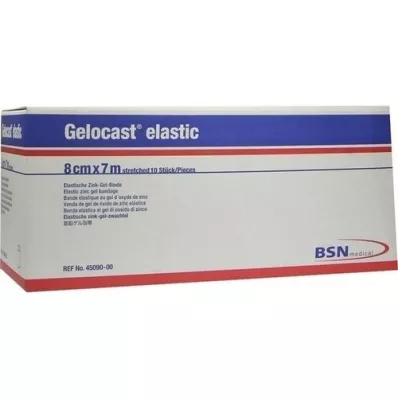 GELOCAST elastisk sinkgelbandasje 8 cmx7 m, 10 stk GELOCAST elastisk sinkgelbandasje 8 cmx7 m, 10 stk