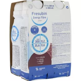 FRESUBIN ENERGY Fiber DRINK Drikkeflaske med kirsebær, 4X200 ml