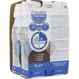 FRESUBIN 2 kcal Fiber DRINK Sjokolade drikkeflaske, 4X200 ml