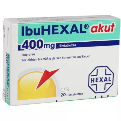 IBUHEXAL akutt 400 filmdrasjerte tabletter, 20 stk IBUHEXAL akutt 400 filmdrasjerte tabletter, 20 stk