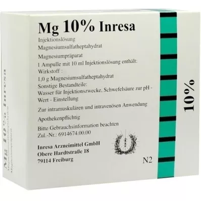 MG 10 % Inresa injeksjonsløsning, 10X10 ml MG 10 % Inresa injeksjonsløsning, 10X10 ml