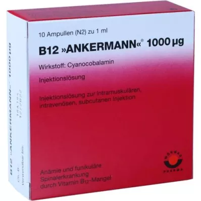B12 ANKERMANN 1000 mg ampuller, 10X1 ml B12 ANKERMANN 1000 mg ampuller, 10X1 ml