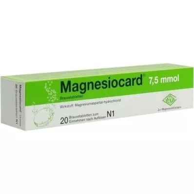 MAGNESIOCARD 7,5 mmol brusetabletter, 20 stk MAGNESIOCARD 7,5 mmol brusetabletter, 20 stk