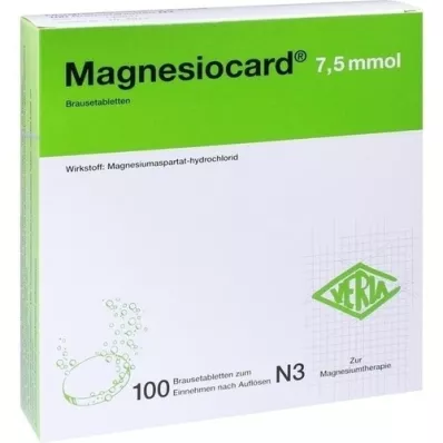 MAGNESIOCARD 7,5 mmol brusetabletter, 100 stk MAGNESIOCARD 7,5 mmol brusetabletter, 100 stk