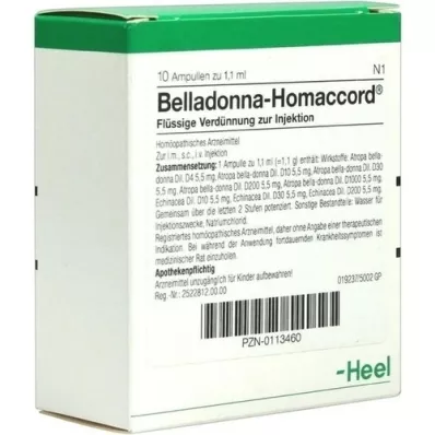 BELLADONNA HOMACCORD Ampuller, 10 stk BELLADONNA HOMACCORD Ampuller, 10 stk