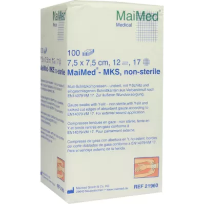 SCHLITZKOMPRESSEN 7,5x7,5 cm ikke-steril 12 ganger, 100 stk SCHLITZKOMPRESSEN 7,5x7,5 cm ikke-steril 12 ganger, 100 stk