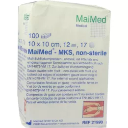 SCHLITZKOMPRESSEN 10x10 cm usteril 12-fold, 100 stk