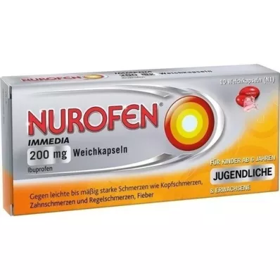 NUROFEN Immedia 200 mg myke kapsler, 10 stk NUROFEN Immedia 200 mg myke kapsler, 10 stk