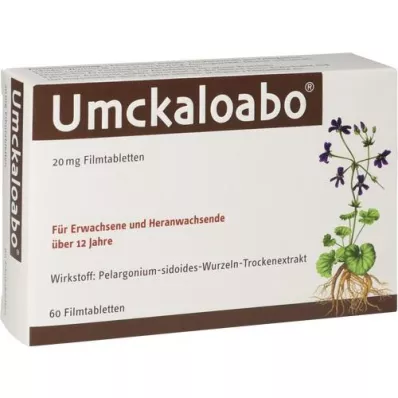 UMCKALOABO 20 mg filmdrasjerte tabletter, 60 stk UMCKALOABO 20 mg filmdrasjerte tabletter, 60 stk