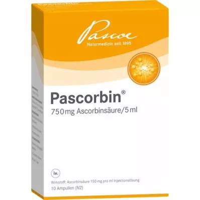 PASCORBIN Injeksjonsvæske ampuller, 10X5 ml