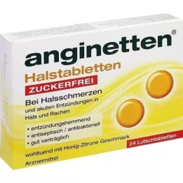 ANGINETTEN Halspastiller sukkerfri, 24 stk