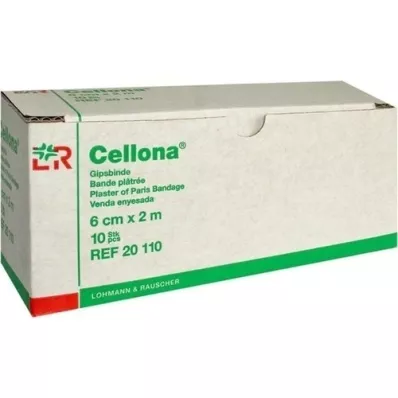 CELLONA Gipsbandasjer 6 cmx2 m, 10 stk