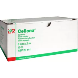 CELLONA Gipsbandasjer 8 cmx2 m, 10 stk