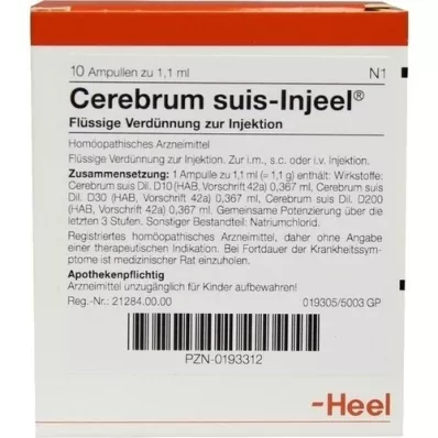 CEREBRUM SUIS Injeel ampuller, 10 stk CEREBRUM SUIS Injeel ampuller, 10 stk