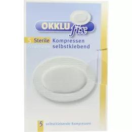 OKKLUFIX Eye komprimerer sterilt selvklebende, 5 stk