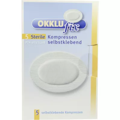 OKKLUFIX Eye komprimerer sterilt selvklebende, 5 stk