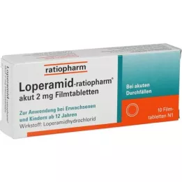 LOPERAMID-ratiopharm akutt 2 mg filmdrasjerte tabletter, 10 stk