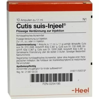 CUTIS suis Injeel ampuller, 10 stk
