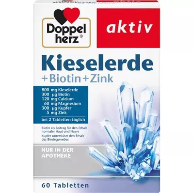 DOPPELHERZ Silika+biotin+sinktabletter, 60 stk