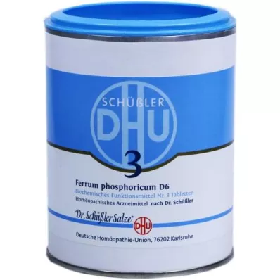 BIOCHEMIE DHU 3 Ferrum phosphoricum D 6 tabletter, 1000 stykker
