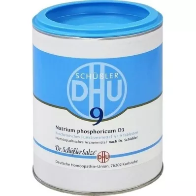 BIOCHEMIE DHU 9 Natrum phosphoricum D 3 tabletter, 1000 stk BIOCHEMIE DHU 9 Natrum phosphoricum D 3 tabletter, 1000 stk