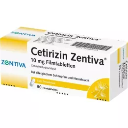 CETIRIZIN Zentiva 10 mg filmdrasjerte tabletter, 50 stk