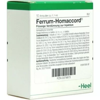 FERRUM HOMACCORD Ampuller, 10 stk FERRUM HOMACCORD Ampuller, 10 stk