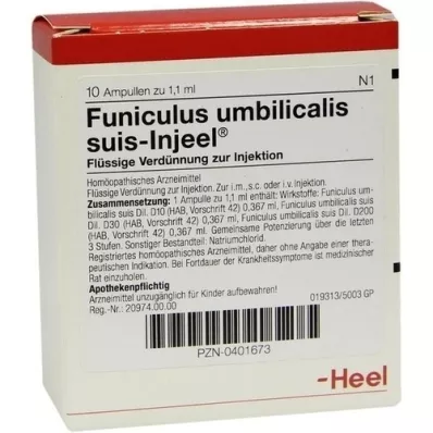 FUNICULUS UMBILICALIS suis Injeel ampuller, 10 stk FUNICULUS UMBILICALIS suis Injeel ampuller, 10 stk