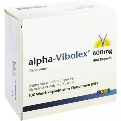 ALPHA VIBOLEX 600 mg HRK myke kapsler, 100 stk ALPHA VIBOLEX 600 mg HRK myke kapsler, 100 stk