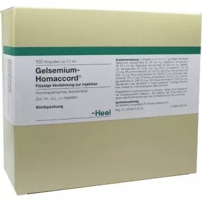 GELSEMIUM HOMACCORD Ampuller, 100 stk GELSEMIUM HOMACCORD Ampuller, 100 stk