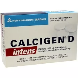 CALCIGEN D intens 1000 mg/880 IE tyggetabletter, 48 stk