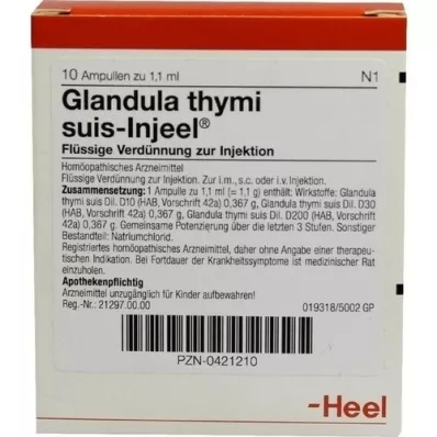 GLANDULA THYMI suis Injeel ampuller, 10 stk GLANDULA THYMI suis Injeel ampuller, 10 stk