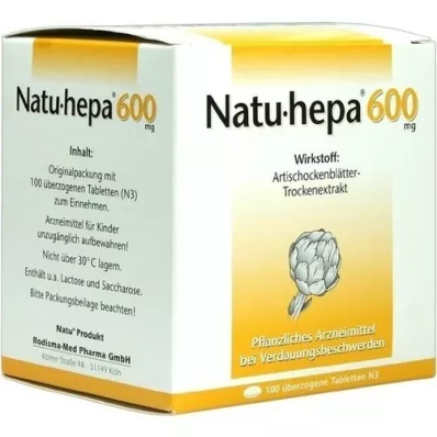 NATU HEPA 600 mg overtrukket tabletter, 100 stk