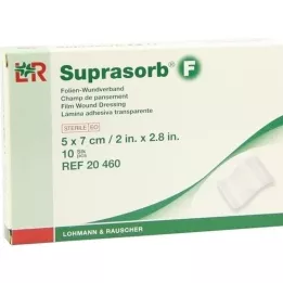 SUPRASORB F Foliesårbandasje 5x7 cm steril, 10 stk