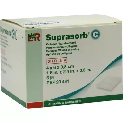 SUPRASORB C Kollagen sårbandasje 0,8x4x6 cm, 5 stk SUPRASORB C Kollagen sårbandasje 0,8x4x6 cm, 5 stk