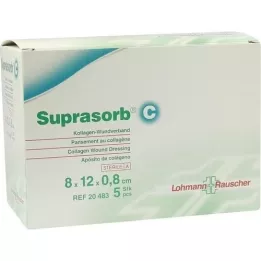 SUPRASORB C Kollagen sårbandasje 0,8x8x12 cm, 5 stk