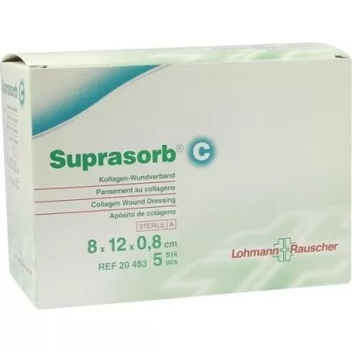 SUPRASORB C Kollagen sårbandasje 0,8x8x12 cm, 5 stk SUPRASORB C Kollagen sårbandasje 0,8x8x12 cm, 5 stk
