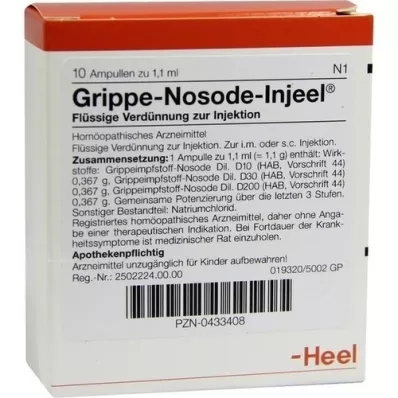 GRIPPE NOSODE Injeel ampuller, 10 stk GRIPPE NOSODE Injeel ampuller, 10 stk