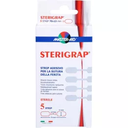STERIGRAP Sårsuturstrimler 13x70 mm beinform, 5 stk