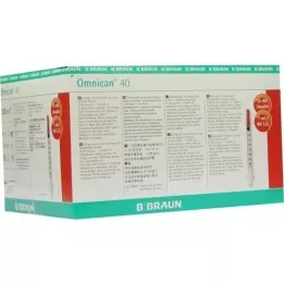 OMNICAN Insulinsprøyte 1 ml U40 med kanal 0,30x8 mm enkel, 100x1 stk