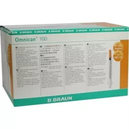 OMNICAN Insulinsprøyte 1 ml U100 med kanal 0,30x12 mm, 100x1 stk