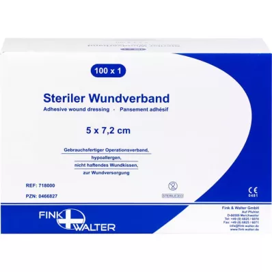 WUNDVERBAND steril 5x7,2 cm, 100 stk