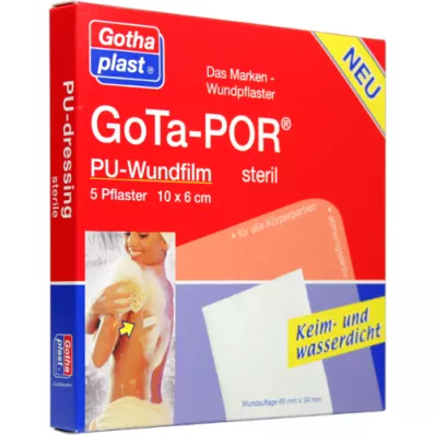 GOTA-POR PU Sårfilm 10x6 cm steril plaster, 5 stk GOTA-POR PU Sårfilm 10x6 cm steril plaster, 5 stk