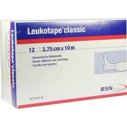 LEUKOTAPE Classic 3,75 cmx10 m hvit, 12 stk
